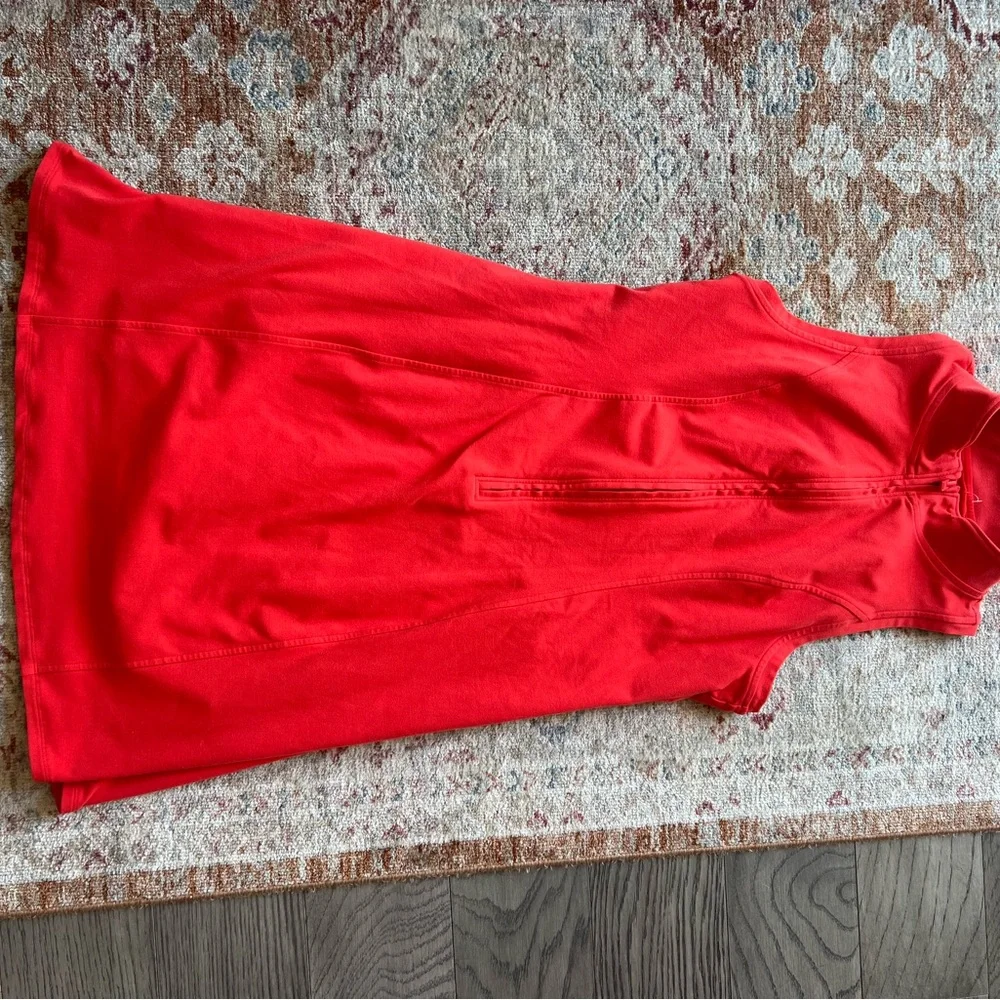 ALO Alosoft Carefree 1/2 Zip Dress in Red Hot Summer L - Picture 6 of 6